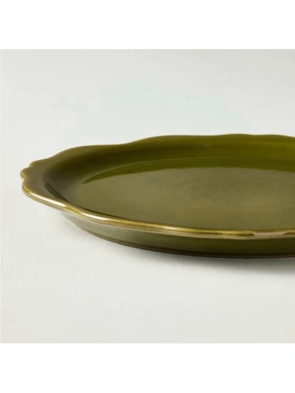 (Set of 2) Carved Edge Salad Plate Green - Hearth & Hand with Magnolia NEW